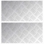 Vidaxl Stopnice Pravokotna 2 szt. srebrna 40 x 20 cm Aluminij