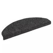 Vidaxl Preproge za stopnice, samolepilne, 15 kosov, 65 x 21 x 4 cm, temno sive, polkrožne, velike