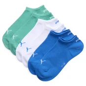 PUMA Sneaker Socks Youth (3-pack), Age, Green/Blue, 31-34