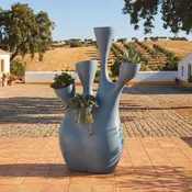 Casa Padrino luxury flower pot matt blue H. 200 cm - Garden deco accessories