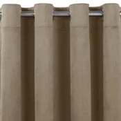Curtain VILA color beige style classic silver silver metal eyelets velvet 265x245 HOMEDE