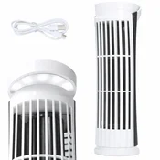 Stolpni namizni ventilator USB 26cm LED svetilka