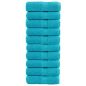 Vidaxl Premium brisače za goste SOLUND 10 kosov turkizne 30x50 cm 600 g/m2