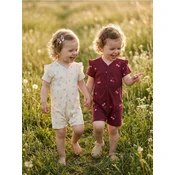 Sinsay - 2-pack pamucni rampers sa printom - maroon