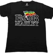 Bob Marley Majica Flag Logo Unisex Black S