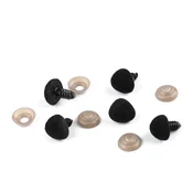 Žametni smrček s ključavnico 14x15 mm - črn (50 kompletov)