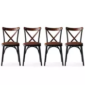 Hanah Home Ekol 1332 Set stolica, 4 komada, Crno-braon