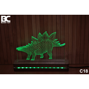 Black Cut 3D Lampa Zelena