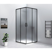 Gelco SIGMA SIMPLY BLACK Pravokotni Črn Mat Tuš Kout 1000x1000mm - Drsna Opečna Stekla