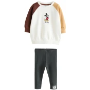 Next Komplet Mickey Mouse ecru/rjasto rjava/siva/oranžna