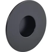 Utopni ročaj Geometric, okrogel o 70 mm, utopna mera o 45 mm, cin.l., črn, mat