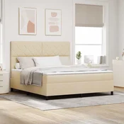 vidaXL vidaXL Box Spring postelja s vzmetnico Bež Super King Tkanina, (22081005)