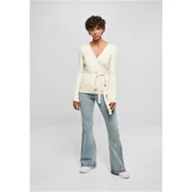 Womens rib knit wrapped cardigan whitesand