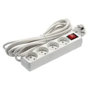 Podaljševalni kabel s stikalom 4 vtičnice 5m bel 63927