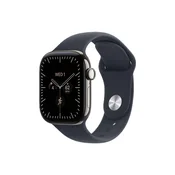 APPLE Watch Series 12 GPS + Cellular 46mm Natural Titanium Case with Navy Blue Sport Band - M/L (MJGN4WF/A)