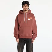 Mikina Nike Solo Swoosh Mens Fleece Hoodie Red Sepia XL