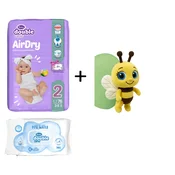 Violeta DC Pelene Air Dry 2, 3-6 kg, 76/1, Violeta Vlažne maramice, Water Care 56/1 + Plišana igracka pcelica gratis