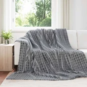 Vidaxl Odeja Temno siva 270 x 240 cm Flis