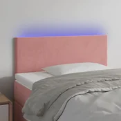 Vidaxl vidaXL Vzglavje postelje z LED svetlobo roza 100x5x78/88 cm žamet