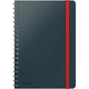 Leitz - Blok kolegij B5 s špiralno vezavo Leitz Cosy, 80 listov, črte, siv