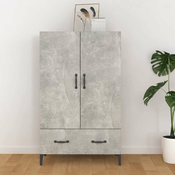 Visoka komoda siva boja betona 70x31x115 cm konstruirano drvo