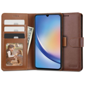 Onasi Wallet maskica za Samsung Galaxy A55, preklopna, smeda