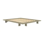 Žajbljevo zelena zakonska postelja iz masivnega bora brez vzglavja z letvenim dnom 140x200 cm Japan – Karup Design