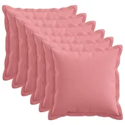 vidaXL Prevleka za blazino 6 pcs HOUTEN Roza 40 x 40 cm Lažni lanu