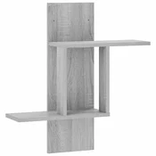 vidaXL Stenska polica Siva Sonoma 59 x 17 x 63 cm Inženirski les