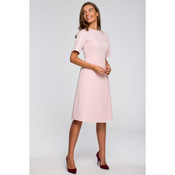 Style Ženska midi obleka Lyonete S240 pudrasto roza L