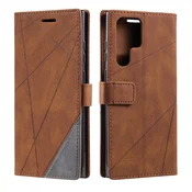 Rjava Flip Line torbica (Samsung Galaxy S23 Ultra)