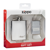 Vžigalnik Zippo in kromirana steklenica