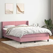 vidaXL vidaXL Box spring postelja z vzmetnico roza 160x220 cm žamet, (21792746)
