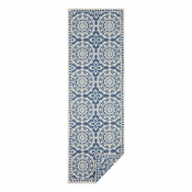 Modro-smetanova preproga za zunanjo uporabo NORTHRUGS Jardin, 80 x 250 cm