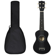 Vidaxl Otroški ukulele soprano s torbo črn 21