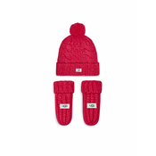 Komplet kapa in rokavice Ugg K Infant Knit Set 22726 Roza