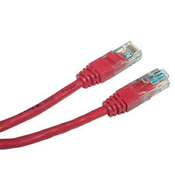 Mrežni LAN kabel UTP patchcord, Cat.5e, RJ45 muški - RJ45 muški, 0,25 m, neoklopljen, crveni, ekonomičan