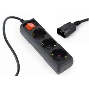 Gembird EG-PSU3-01 C14 - 3-putna CEE 7/7 (EU) produžni kabel, 0,6 m, crni