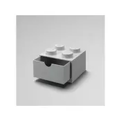 LEGO namizna škatla 4 s predalom siva 158x158x113 mm