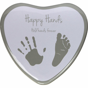 Happy Hands 2D Heart Silver/White set za odtis dojenčka