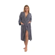 Interkontakt Ženski bombažni kopalni plašč model KIMONO 02 Dark Grey XL
