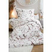 Bijela/smeda posteljina za krevet za jednu osobu od mikropliša 140x200 cm – Jerry Fabrics