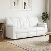 vidaXL Kavč Bela 191 x 85 x 93 cm Umetno usnje