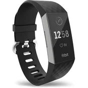 Nadomestni silikonski pašček za Fitbit Charge 3 črne barve L