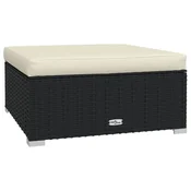Vidaxl Vrtni stolček za noge z blazino 70x70x30 cm poli ratan