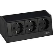 Element vtičnice EVOline R-Dock 3xSchuko, črn