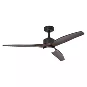 Pametni stropni ventilator crni s uzorkom drva 132 cm uklj. LED prigušivanje s daljinskim upravljacem - Joly