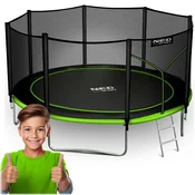 Neo-Sport Vrtni trampolin 13ft/404cm z zunanjo mrežo in lestvijo