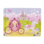 Bigjigs Toys Lesena sestavljanka Princeska s kočijo