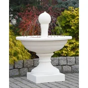 Casa Padrino baroque fountain white A� 102 x H. 151 cm - Magnificent garden fountain in baroque style - Round garden decoration stone fountain - Baroque garden decoration accessories